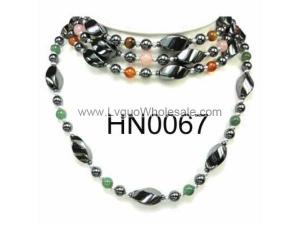 Assorted Colored Semi precious Stone Beads Hematite Beads Stone Chain Choker Fashion Women Necklace